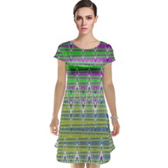 Colorful Zigzag Pattern Cap Sleeve Nightdress