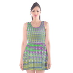 Colorful Zigzag Pattern Scoop Neck Skater Dress