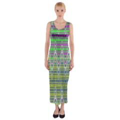 Colorful Zigzag Pattern Fitted Maxi Dress