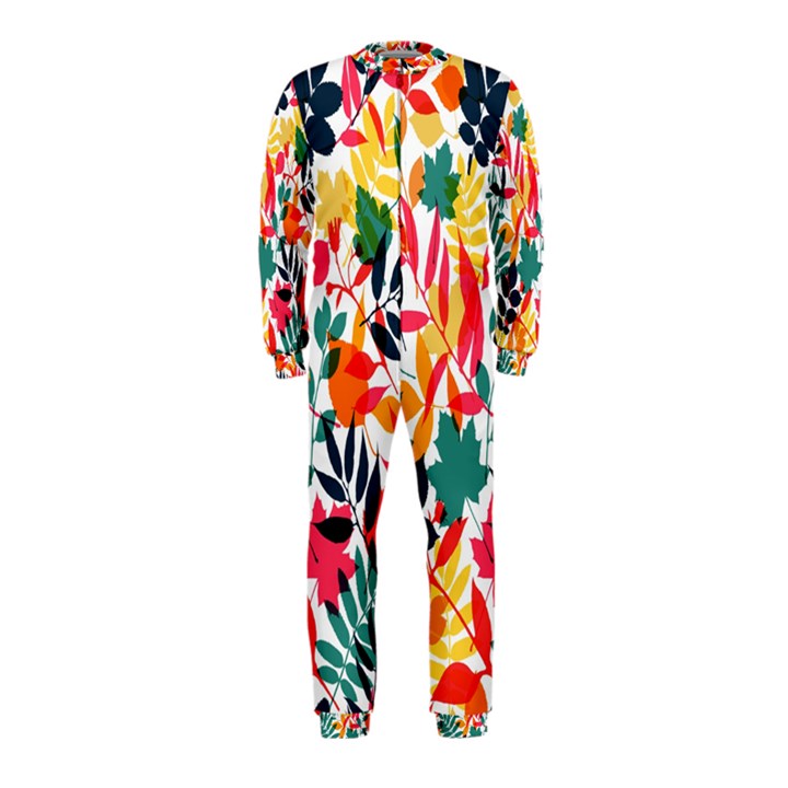 Seamless Autumn Leaves Pattern  OnePiece Jumpsuit (Kids)