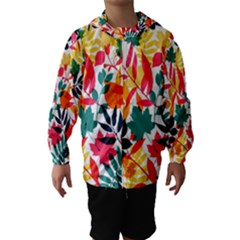 Seamless Autumn Leaves Pattern  Hooded Wind Breaker (kids) by TastefulDesigns