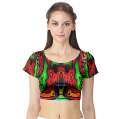 Faces Short Sleeve Crop Top (tight Fit) by MRTACPANS