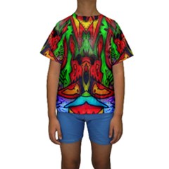 Face Two Kid s Short Sleeve Swimwear