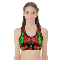 Face Two Women s Sports Bra With Border by MRTACPANS