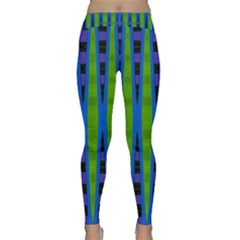 Blue Green Geometric Yoga Leggings