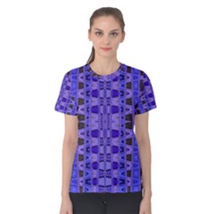 Blue Black Geometric Pattern Women s Cotton Tee