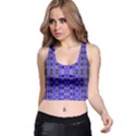 Blue Black Geometric Pattern Racer Back Crop Top View1