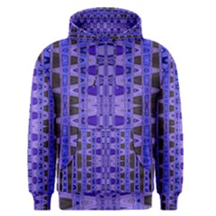 Blue Black Geometric Pattern Men s Pullover Hoodie