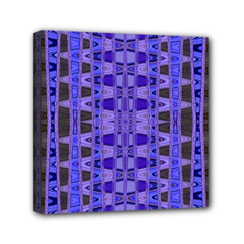 Blue Black Geometric Pattern Mini Canvas 6  X 6 