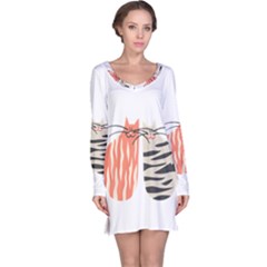 Two Lovely Cats   Long Sleeve Nightdress