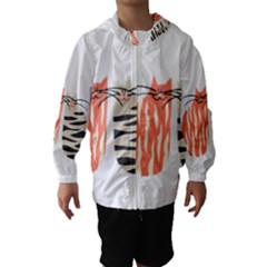 Two Lovely Cats   Hooded Wind Breaker (kids)