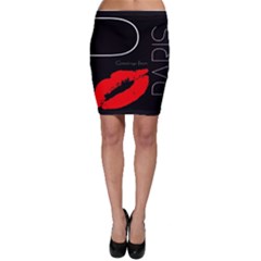 Greetings From Paris 1500 1500 Red Lipstick Kiss Black Postcard Design Bodycon Skirts by yoursparklingshop