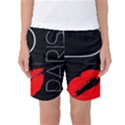 Greetings From Paris 1500 1500 Red Lipstick Kiss Black Postcard Design Women s Basketball Shorts View1