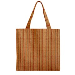 Elegant Striped Linen Texture Zipper Grocery Tote Bag by TastefulDesigns