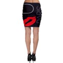 Greetings From Paris Red Lipstick Kiss Black Postcard Bodycon Skirts View2