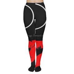 Greetings From Paris Red Lipstick Kiss Black Postcard Women s Tights by yoursparklingshop