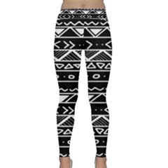 Black And White Tribal Print Yoga Leggings