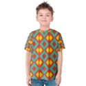 Blue rhombus pattern                Kid s Cotton Tee View1