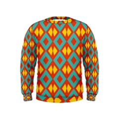 Blue Rhombus Pattern                 Kid s Sweatshirt