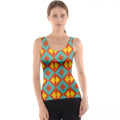 Blue Rhombus Pattern                Tank Top