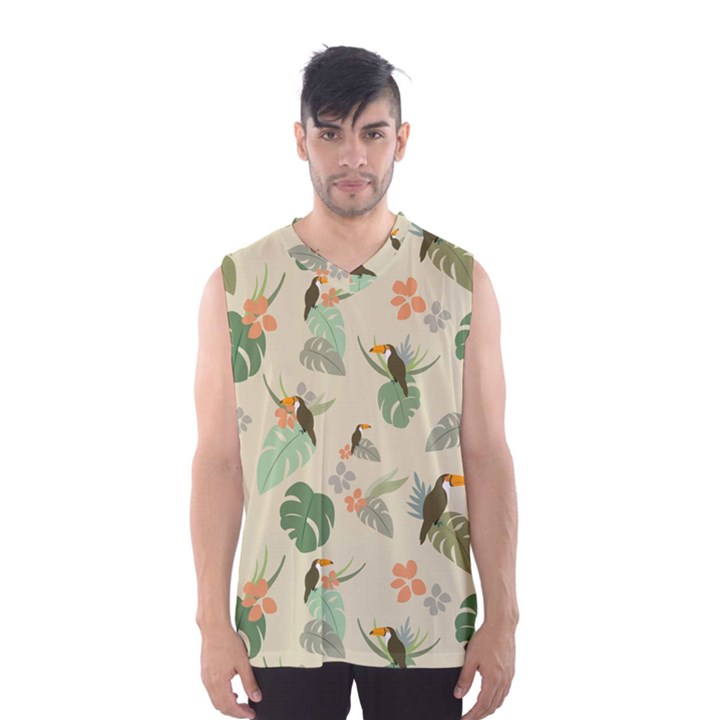 Tropical Garden Pattern Men s Basketball Tank Top