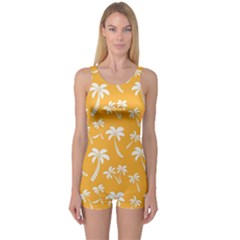 Summer Palm Tree Pattern One Piece Boyleg Swimsuit by TastefulDesigns