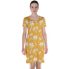 Summer Palm Tree Pattern Short Sleeve Nightdress