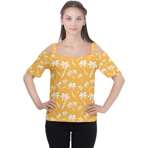 Summer Palm Tree Pattern Women s Cutout Shoulder Tee by TastefulDesigns