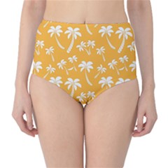 Summer Palm Tree Pattern High-waist Bikini Bottoms