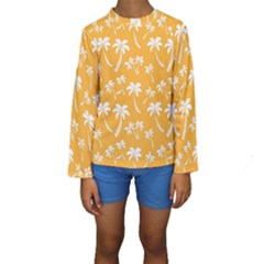 Summer Palm Tree Pattern Kid s Long Sleeve Swimwear