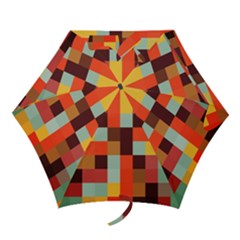 Tiled Colorful Background Mini Folding Umbrellas