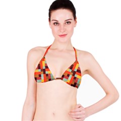 Tiled Colorful Background Bikini Top