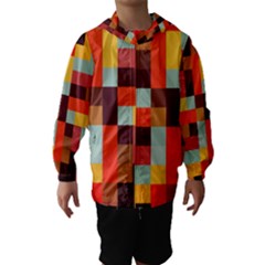 Tiled Colorful Background Hooded Wind Breaker (kids) by TastefulDesigns