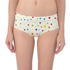 Colorful Dots Pattern Mid-waist Bikini Bottoms