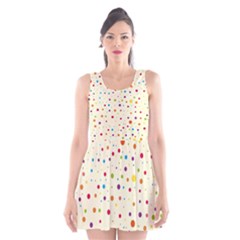 Colorful Dots Pattern Scoop Neck Skater Dress