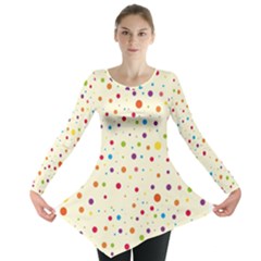 Colorful Dots Pattern Long Sleeve Tunic 