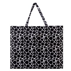 Animal Texture Skin Background Zipper Large Tote Bag