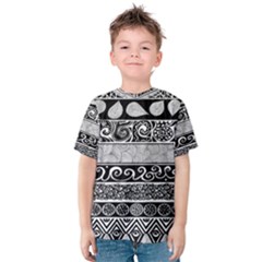 Vintage Grey And Black Tribal Print Kid s Cotton Tee