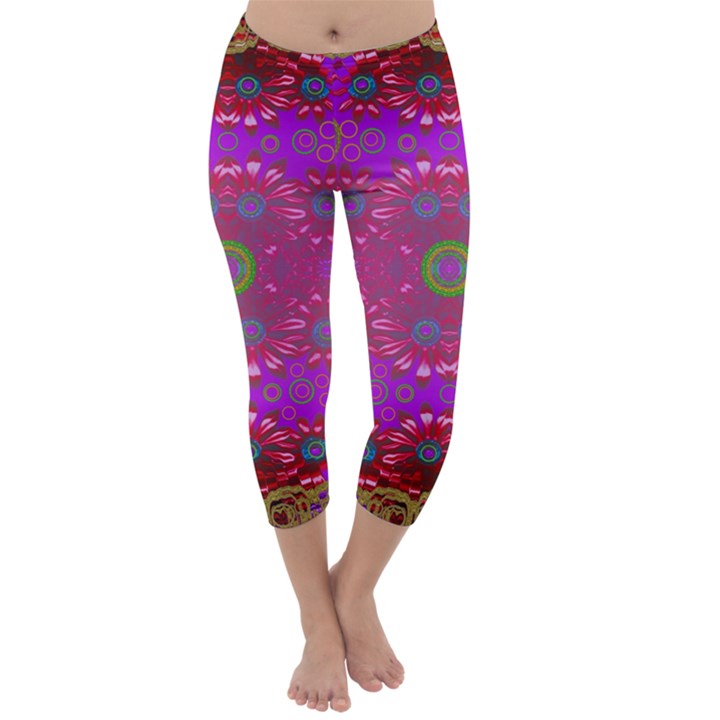 Steam Punk And Fauna In A Global Gathering Capri Winter Leggings 