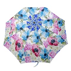 Watercolor Spring Flowers Folding Umbrellas