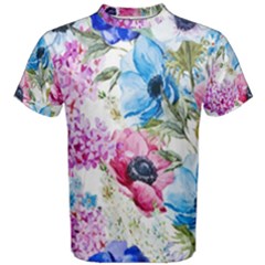 Watercolor Spring Flowers Men s Cotton Tee by TastefulDesigns