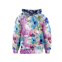 Watercolor Spring Flowers Kids  Zipper Hoodie by TastefulDesigns