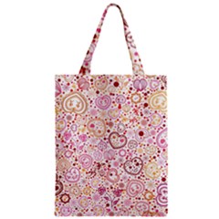 Ornamental Pattern With Hearts And Flowers  Zipper Classic Tote Bag