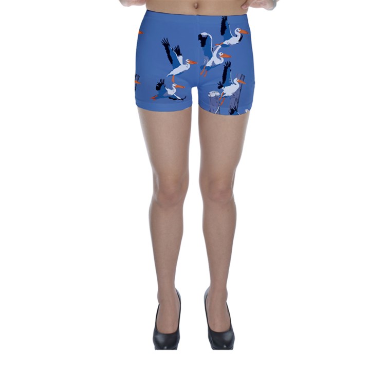 abstract Pelicans seascape tropical pop art Skinny Shorts