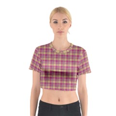 Pink Plaid Pattern Cotton Crop Top