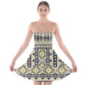 Ornamental Black and yellow boho pattern Strapless Dresses View1