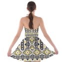 Ornamental Black and yellow boho pattern Strapless Dresses View2