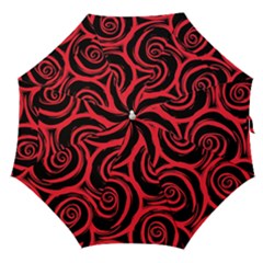 Abtract  Red Roses Pattern Straight Umbrellas