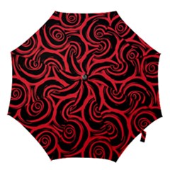 Abtract  Red Roses Pattern Hook Handle Umbrellas (medium)