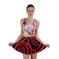 Abtract  Red Roses Pattern Mini Skirt by TastefulDesigns